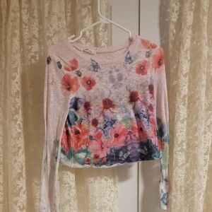 Sage Floral Pink Sweater